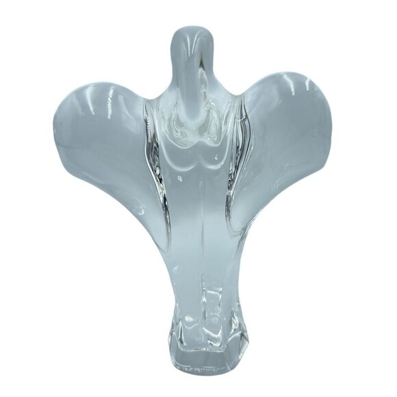 Val St Lambert Crystal Angel Belgium Crystal Figurine Paperweight Signed - Picture 1 of 13